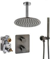 Ben Lavion 250 inbouw regendoucheset met plafondaansluiting Ø25cm gunmetal pvd