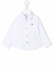 Emporio Armani Kids chemise en coton stretch à logo imprimé - Blanc