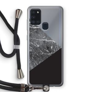 Combinatie marmer: Samsung Galaxy A21s Transparant Hoesje met koord