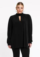 Yoek Tuniek flare met plooien | Zwart | Maat 42/44