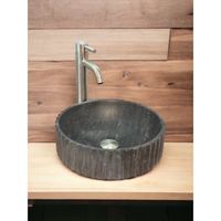 Waskom Casajoy Kenzo Rond 36cm Natuursteen Ribbelrand Waskom Casajoy Kenzo Rond 36cm Natuursteen Ribbelrand
