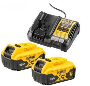 DeWalt Accessoires DCB1104P2-QW 18V Accu voordeelset: 2x 5.0Ah accu's + XR multilader - DCB1104P2-QW