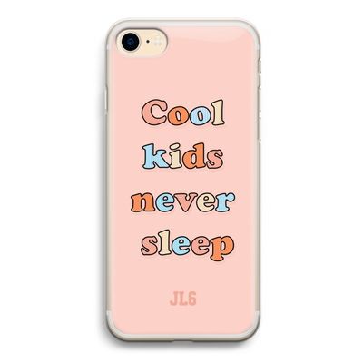 Cool Kids Never Sleep: iPhone 7 Transparant Hoesje