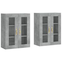 vidaXL Hangkasten 2 st bewerkt hout betongrijs - thumbnail