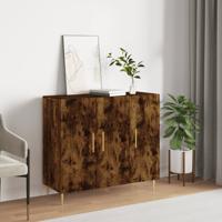 Dressoir 90x34x80 cm bewerkt hout gerookt eikenkleurig