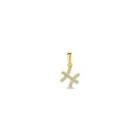 14k Geelgouden Hanger Sterrenbeeld Vissen met Diamant H SI
