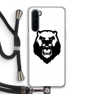 Angry Bear (white): OnePlus Nord Transparant Hoesje met koord