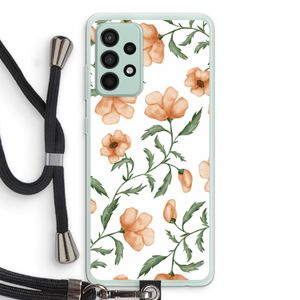 Peachy flowers: Samsung Galaxy A52s 5G Transparant Hoesje met koord