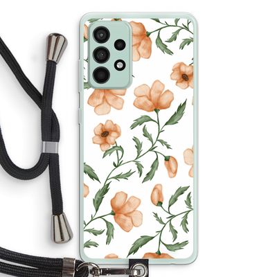Peachy flowers: Samsung Galaxy A52s 5G Transparant Hoesje met koord