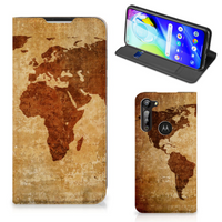 Motorola Moto G8 Power Book Cover Wereldkaart - thumbnail