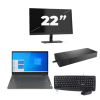Lenovo IdeaPad Flex 5 14ITL05 - Intel Core i3-11e Generatie - 14 inch - 16GB RAM - 256GB SSD - Windows 11 Home + 1x 22 inch Monitor