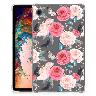 Samsung Galaxy Tab A9 | Siliconen hoesje | Butterfly Roses Samsung Galaxy Tab A9 | Siliconen hoesje | Butterfly Roses