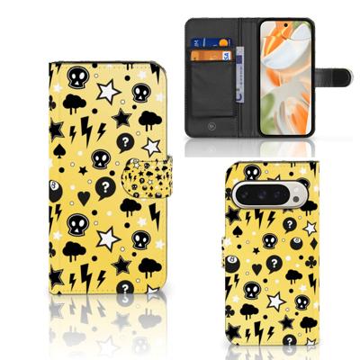 Telefoonhoesje met Naam Google Pixel 9 | 9 Pro Punk Geel Telefoonhoesje met Naam Google Pixel 9 | 9 Pro Punk Geel