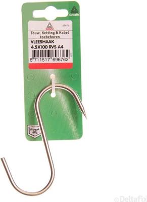 Vleeshaak 4,5x100 rvs - Deltafix
