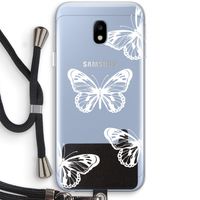 White butterfly: Samsung Galaxy J3 (2017) Transparant Hoesje met koord