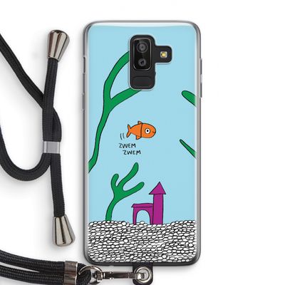 Aquarium: Samsung Galaxy J8 (2018) Transparant Hoesje met koord