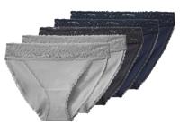 esmara Set van 5 dames onderbroeken (Marineblauw/donkergrijs/lichtgrijs, L (44/46))