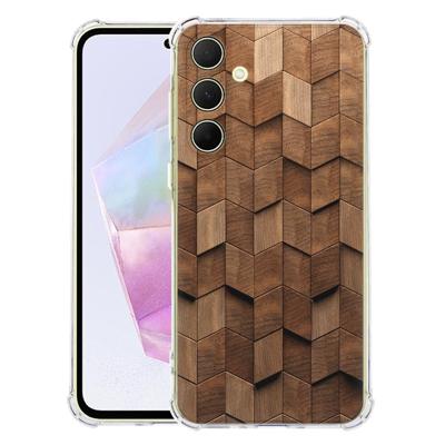 Samsung Galaxy A56 Hoesje - Wooden Cubes TPU Antishock Samsung Galaxy A56 Hoesje - Wooden Cubes TPU Antishock