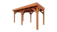 Trendhout Overkapping Refter XL 500x285 cm- Plat dak- Onbehandeld lariks Douglas hout- Trendhout