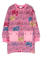 Marc Jacobs Kids robe à logo en maille intarsia - Rose - thumbnail