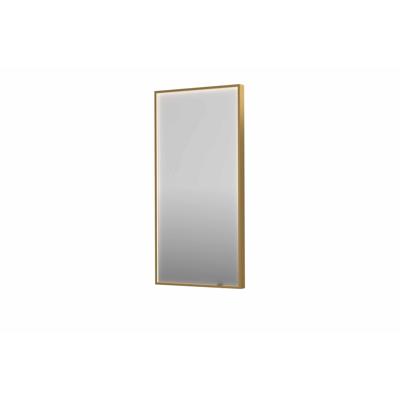 Spiegel INK SP19 40x4x80 cm incl. direct LED-Verlichting Rondom en Spiegelverwarming Geborsteld Mat Goud