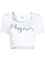 Musium Div. t-shirt superposé en coton à sequins - Blanc