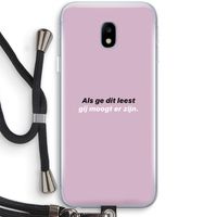 gij moogt er zijn: Samsung Galaxy J3 (2017) Transparant Hoesje met koord