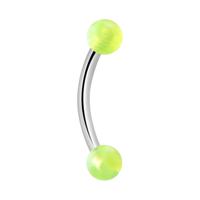 Curved Barbell Chirurgisch staal 316L / Acryl Bananas - thumbnail