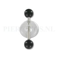 Tongpiercing acryl met donut zwart