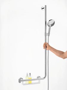 Hansgrohe Raindance Select S doucheset met glijstang 110cm en opbergmand rechts chroom