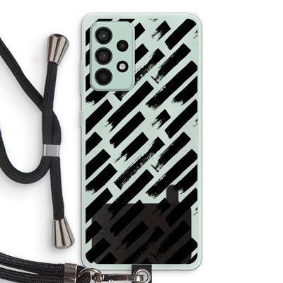 Zwarte vegen: Samsung Galaxy A52s 5G Transparant Hoesje met koord