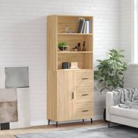 Hoge kast 69,5x34x180 cm bewerkt hout sonoma eikenkleurig