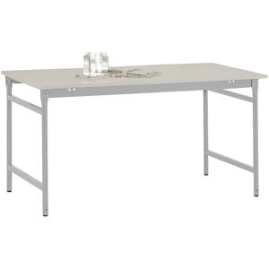 Manuflex BB3001.9006 Bijzettafel basis stationair met melamine tafelblad in aluminium zilver vergelijkbaar met RAL 9006, bxdxh: 750 x 500 x 780 mm