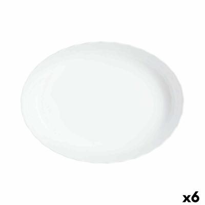 Serveerschaal Luminarc Trianon Ovalen Wit Glas 31 x 24 cm (6 Stuks)