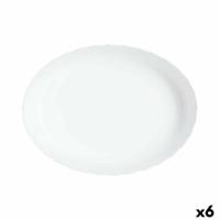 Serveerschaal Luminarc Trianon Ovalen Wit Glas 31 x 24 cm (6 Stuks)