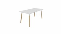 Tafel 8711 recht - 180 x 80 cm. - Wit - Wit - Beuken naturel