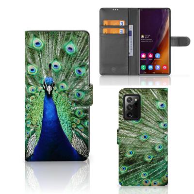 Samsung Galaxy Note20 Ultra | Telefoonhoesje | Met pasjeshouder | Pauw