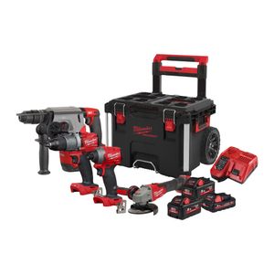 Milwaukee M18 FPP4B2-553P 18V Li-Ion 4-delige accu combiset (2x 5.5Ah & 1x 3.0Ah) in Packout trolley box