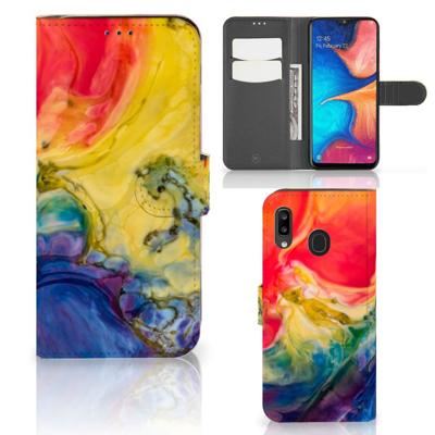 Hoesje Samsung Galaxy A30 Watercolor Dark Hoesje Samsung Galaxy A30 Watercolor Dark