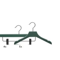 Relaxwonen - Kinder kledinghangers - Set van 9 - Donker groen - Broek en kledinghangers - extra stevig - thumbnail