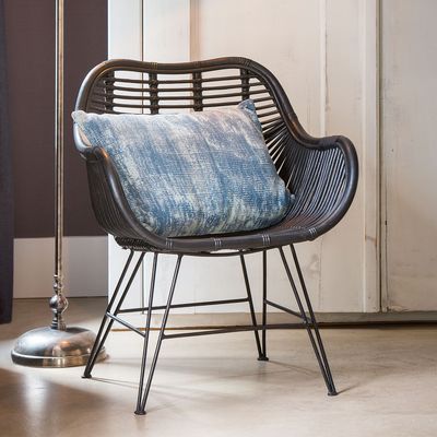 Light & Living Eetkamerstoel 'Malang', rotan zwart