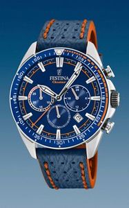Horlogeband Festina F20377-2 Leder Blauw 23mm