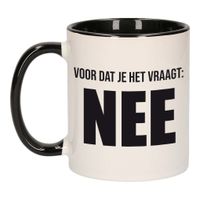 Voordat je het vraagt NEE collega mok / beker wit met zwart 300 ml - thumbnail