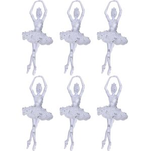 6x Ballerina kerstballen/hangdecoratie kerstversiering 17 cm