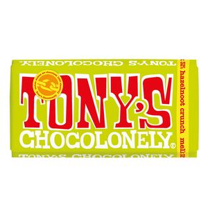 Tony&apos;s Chocolonely - Melk Hazelnoot Crunch - 180g