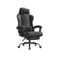 Ergonomische gamingstoel met vering en voetensteun, Zwart