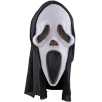 Halloween thema verkleed masker - Scream/Ghostface - volwassenen - met kap - Verkleedmaskers - thumbnail