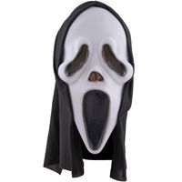 Halloween thema verkleed masker - Scream/Ghostface - volwassenen - met kap - Verkleedmaskers