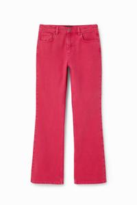 Effen Flared Jeans - RED - 40