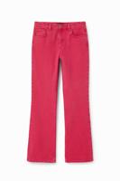 Effen Flared Jeans - RED - 44